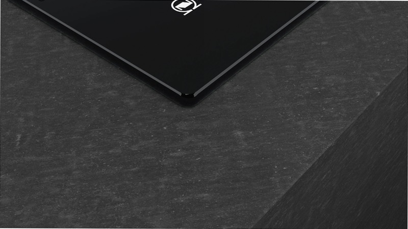 N 70 Piano Cottura a Gas 75 cm Vetro Temprato, Nero