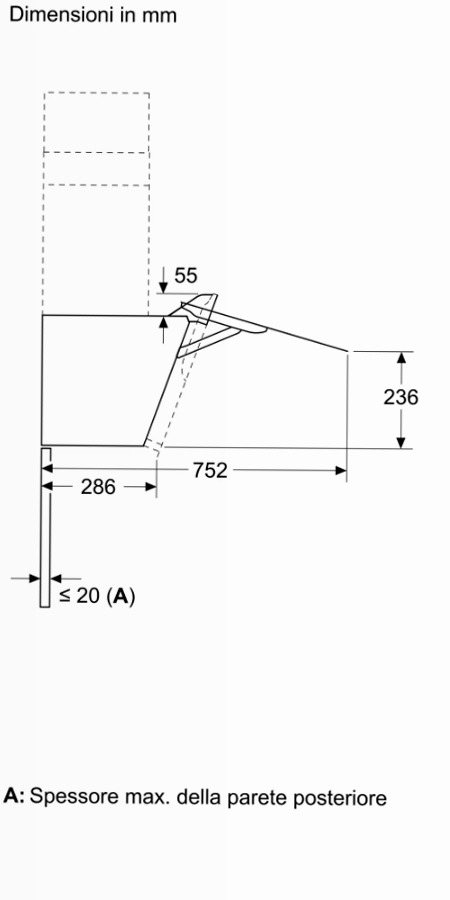 N 50 Cappa a Parete 80 cm In Vetro Nero, Nero