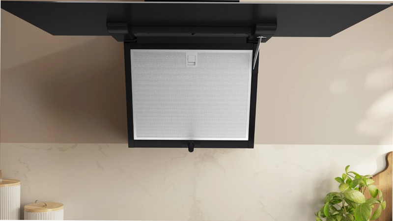N 50 Cappa a Parete 80 cm In Vetro Nero, Nero