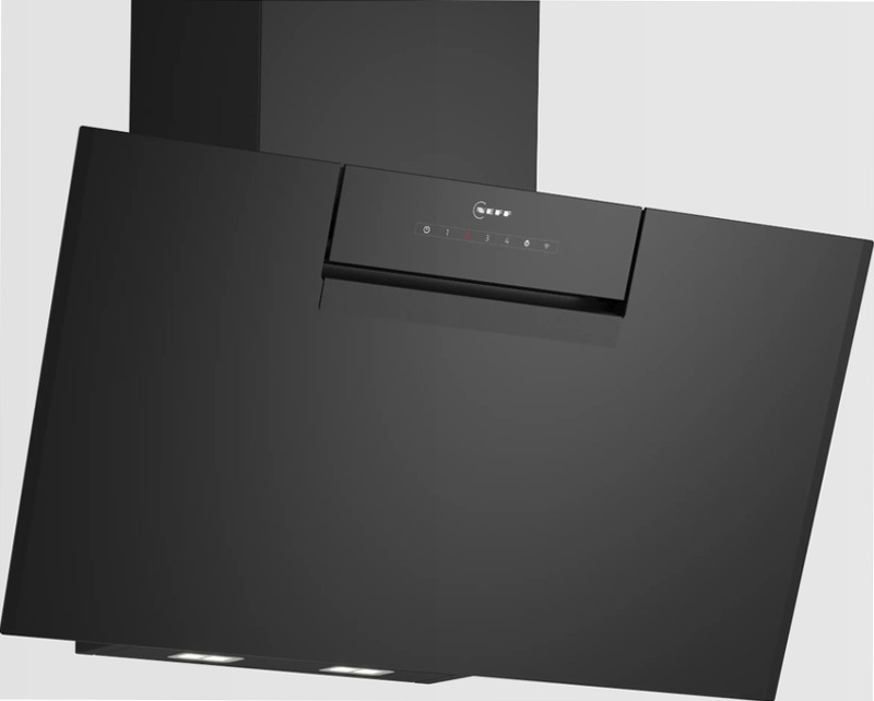 N 50 Cappa a Parete 80 cm In Vetro Nero, Nero