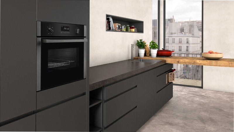 N 50 Microonde da incasso con cottura ventilata 60 x 45 cm Graphite-Grey