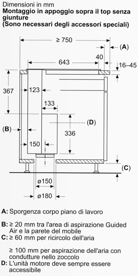N 90 Cappa telescopica Flex Design