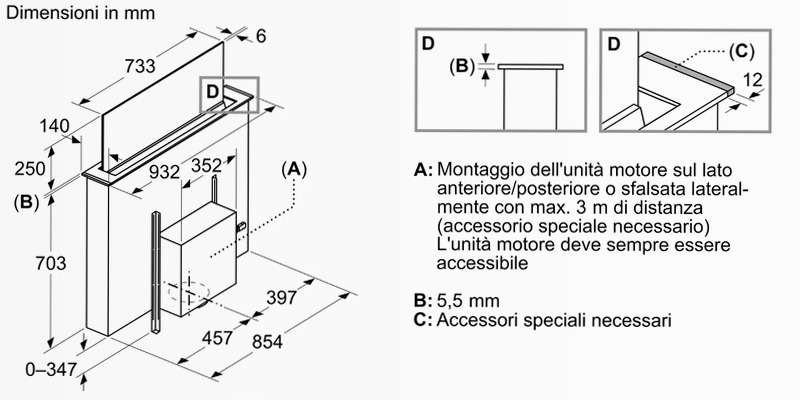 N 90 Cappa telescopica Flex Design