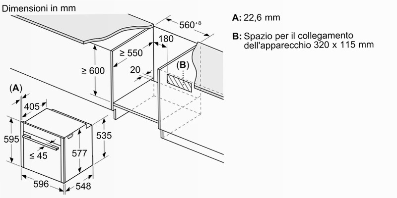 Forno da incasso N70 60x60 cm