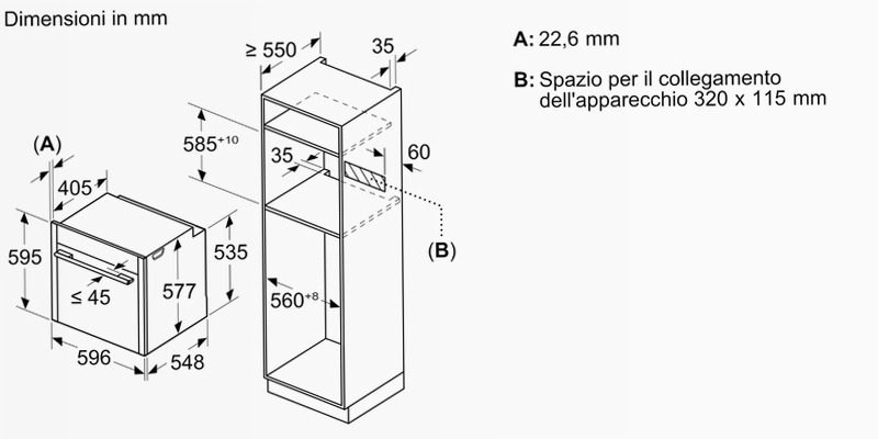 Forno da incasso N70 60x60 cm