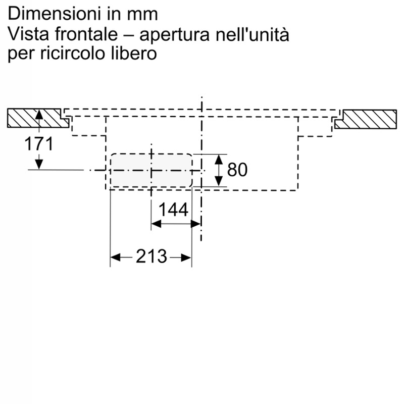 N 90 Piano a induzione con cappa integrata 80 cm