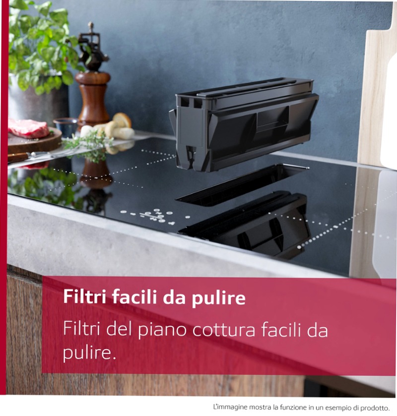 N 90 Piano a induzione con cappa integrata 80 cm