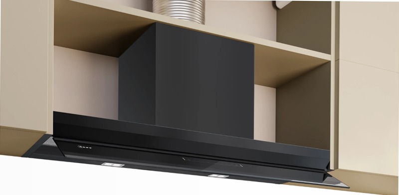 N 70 Cappe Integrate Pensile 90 cm Vetro Nero