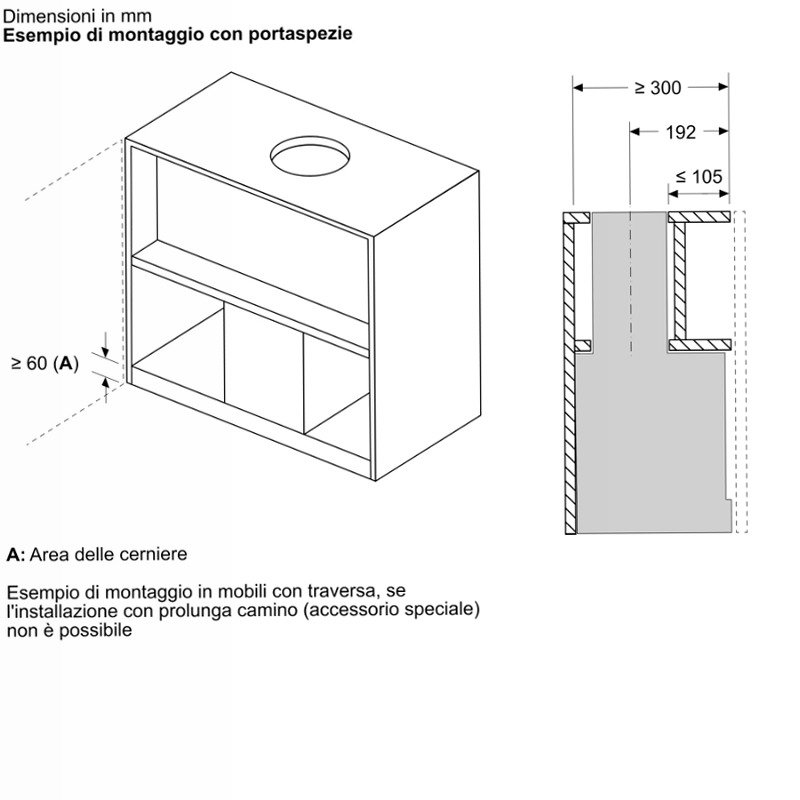 N 70 Cappe Integrate Pensile 90 cm Vetro Nero