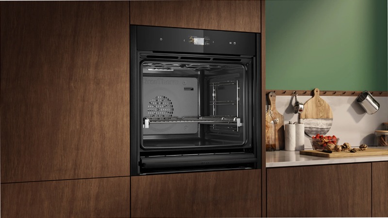 N 90 Forno da incasso a vapore 60 x 60 cm alu brushed black anodized