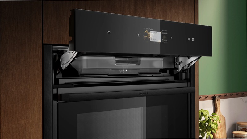 N 90 Forno da incasso a vapore 60 x 60 cm alu brushed black anodized