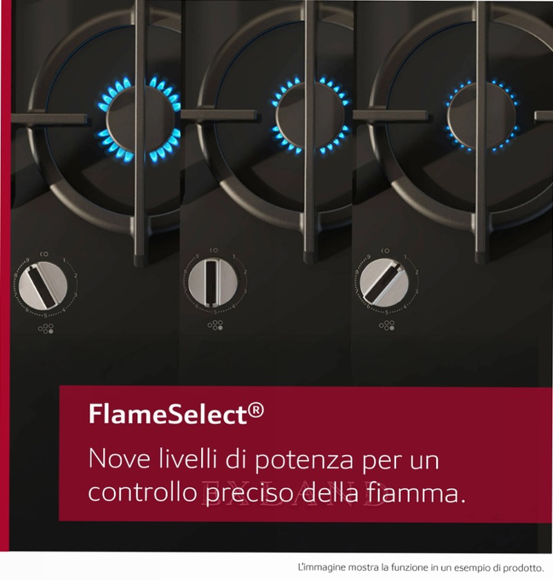 N 90 Piano Cottura a Gas 90 cm Vetro Temprato, Nero