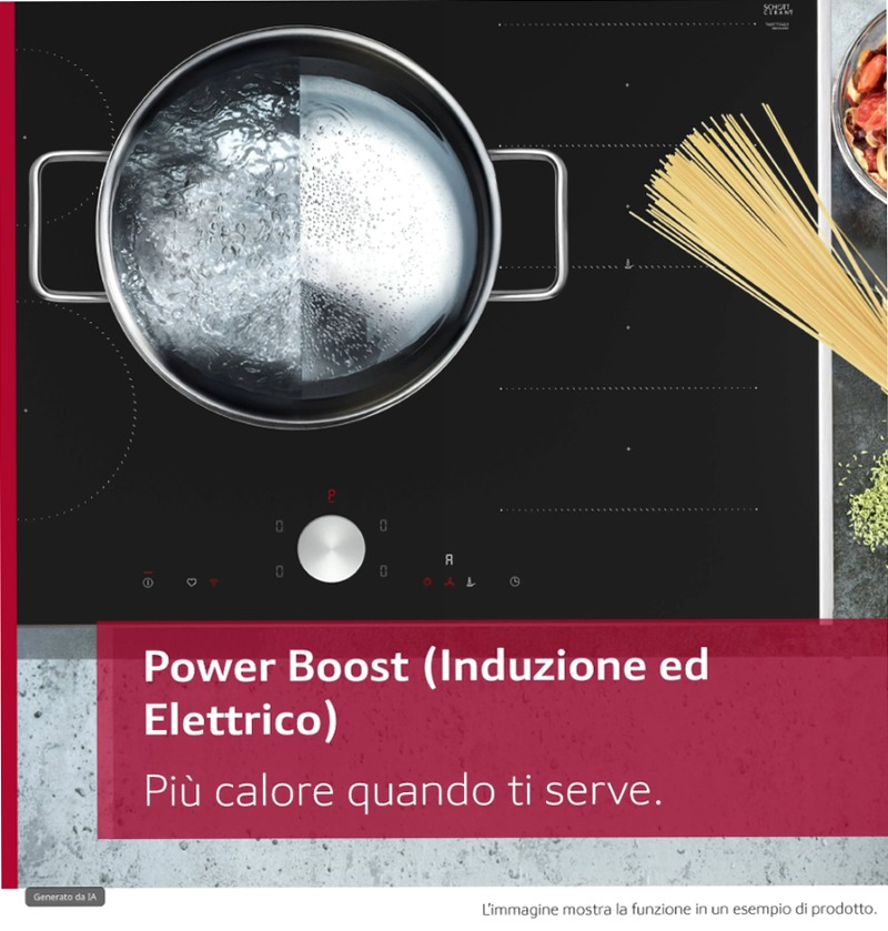 N 90 Piano a induzione con cappa integrata 80 cm Flex Design