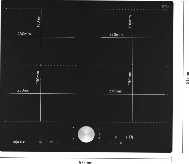 Piano Cottura a Induzione 90cm Flush Mount