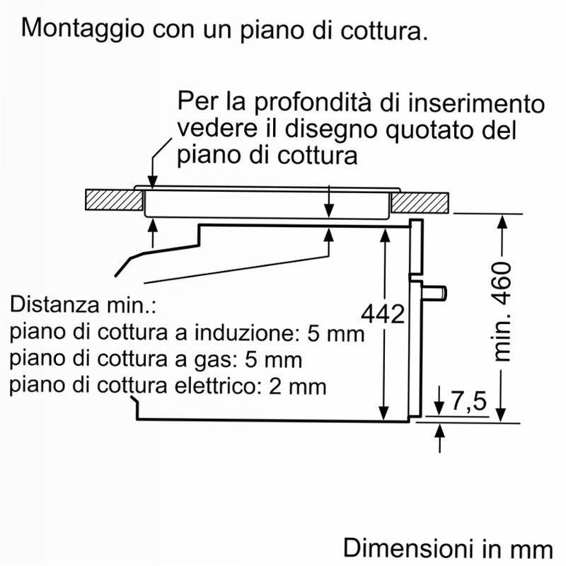 N 90 Forno da incasso compatto a vapore 60 x 45 cm Flex Design