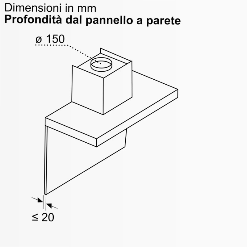 N 70 Cappa a Parete 90 cm Nero Opaco