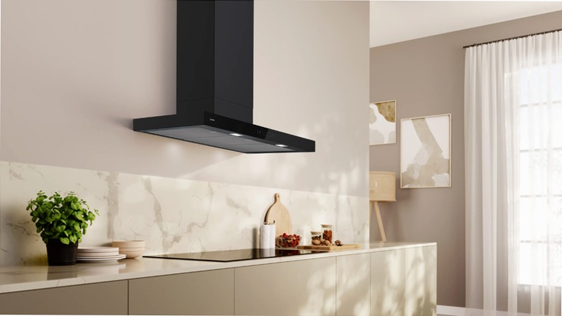 N 70 Cappa a Parete 90 cm Nero Opaco