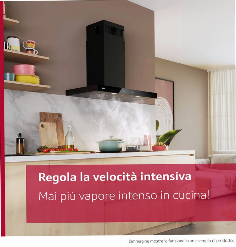 N 70 Cappa a Parete 90 cm Nero Opaco