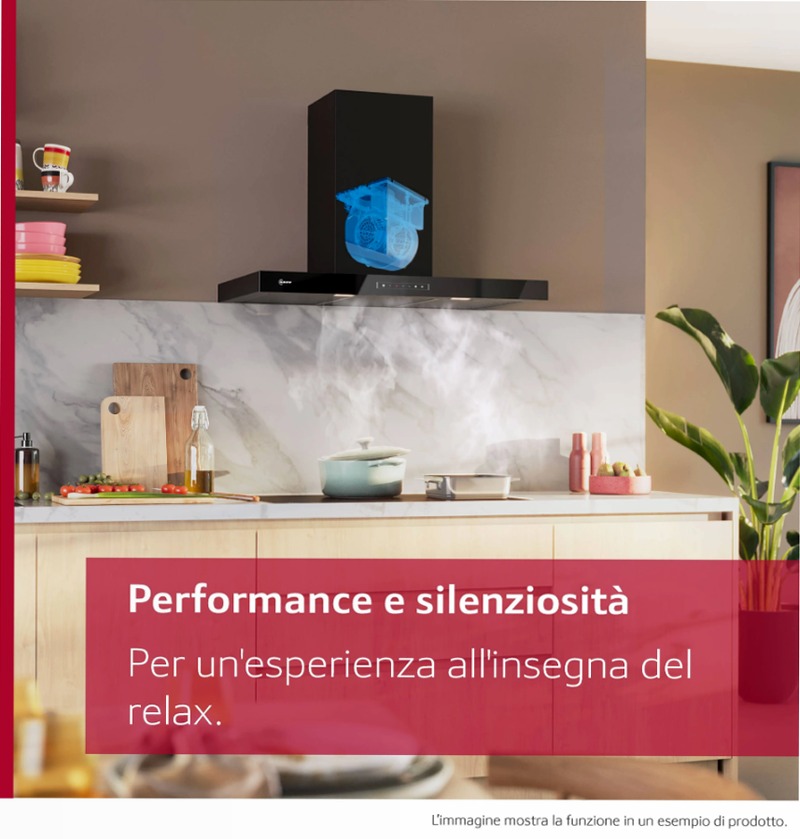 N 70 Cappa a Parete 90 cm Nero Opaco