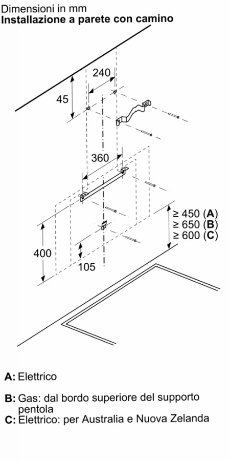 N 90 Cappa a Parete 90 cm Flex Design