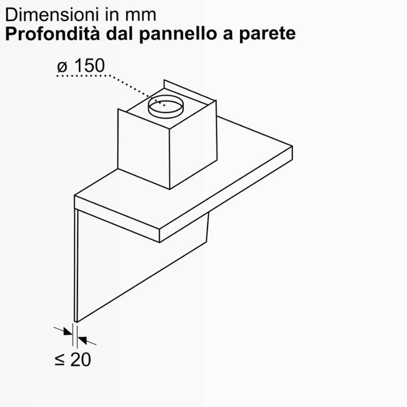 N 50 Cappa a Parete 90 cm Nero Opaco