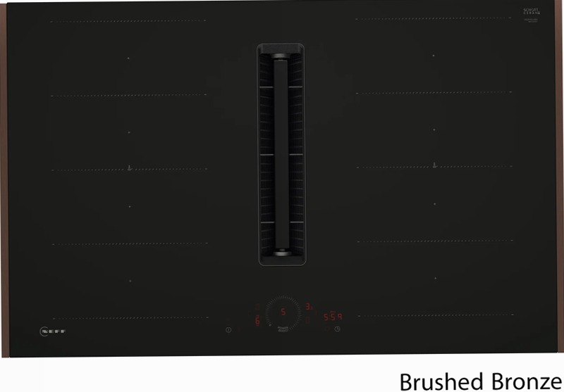 N 70 Piano a induzione con cappa integrata 80 cm Nero opaco, Flex Design