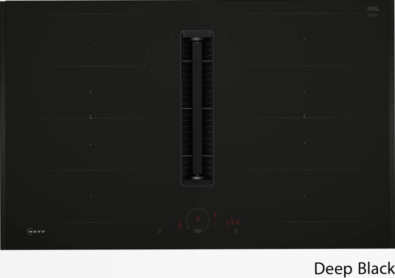 N 70 Piano a induzione con cappa integrata 80 cm Nero opaco, Flex Design