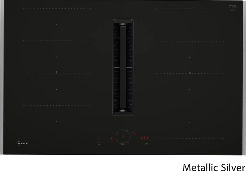 N 70 Piano a induzione con cappa integrata 80 cm Nero opaco, Flex Design