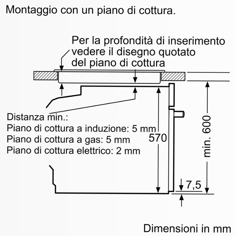 N 50 Forno da incasso 60 x 60 cm Acciaio inox