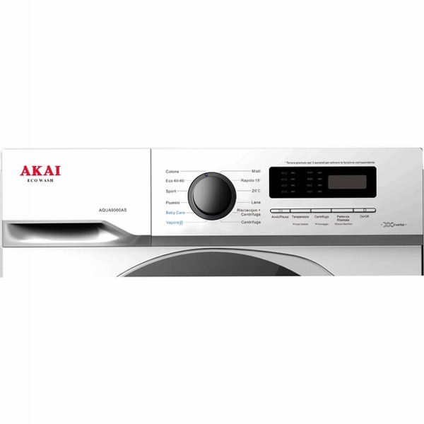 AQUA9060AS lavatrice 9 kg 1400 giri motore inverter con display classe A 1400rpm 9kg