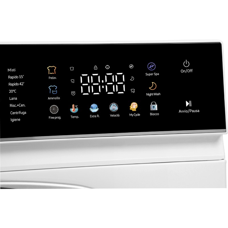 Lavatrice 9 Kg | Classe A -30% | 1400 Giri | Inverter BLDC | Display Touch a Colori | Vapore | My Cycle 1400rpm 9kg