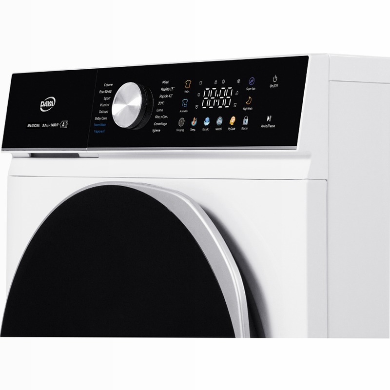 Lavatrice 9 Kg | Classe A -30% | 1400 Giri | Inverter BLDC | Display Touch a Colori | Vapore | My Cycle 1400rpm 9kg