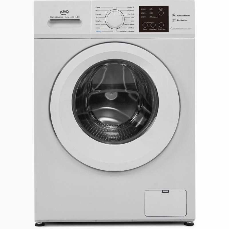 Lavatrice Extra Slim 41 cm | Classe A | 7 Kg | 1000 Giri | Inverter BLDC | Vapore | Weight Sensing 1000rpm 7kg