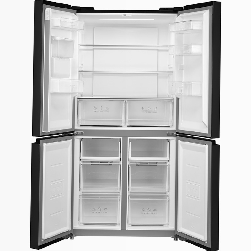 Frigorifero Multi Door 4 porte | Classe D | Inverter | Real Total no Frost | Black Inox | Display Touch | Tropicalizzato Nero 474lt