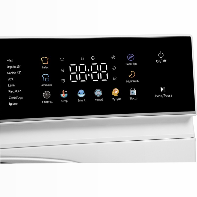 Lavatrice 12 Kg | Classe A -30% | 1400 Giri | Inverter BLDC | Display Touch a Colori | Vapore | My Cycle 1400rpm 12kg