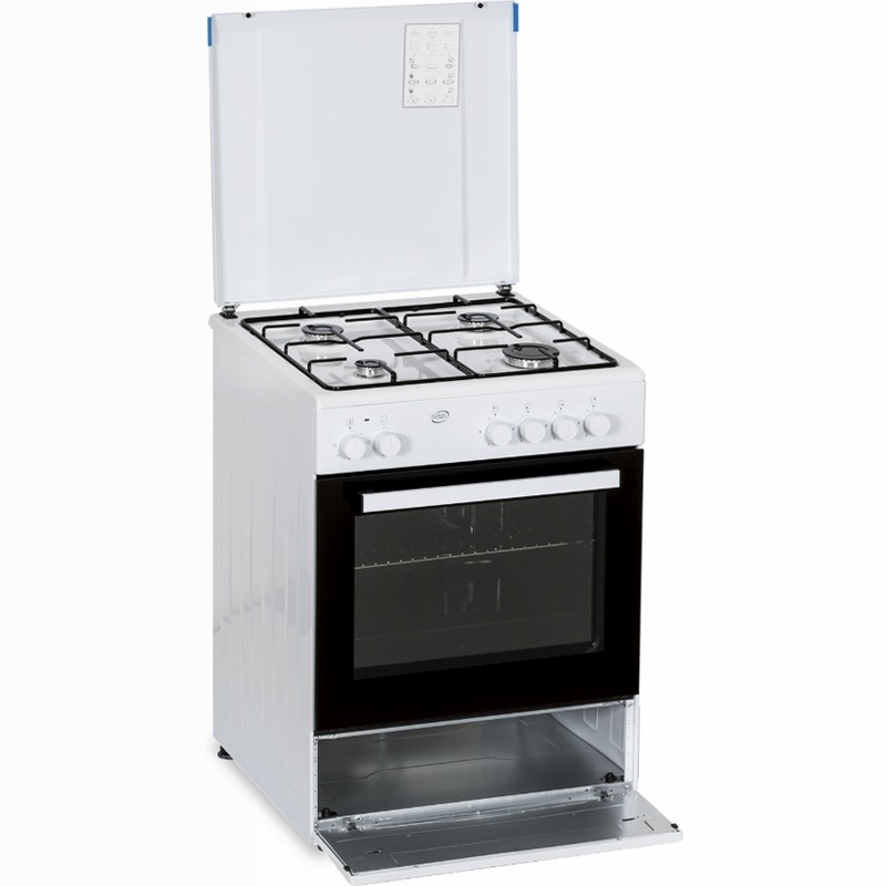 Cucina a Gas 60×60 cm | Forno Elettrico 49 Litri | 4 Fuochi | Grill