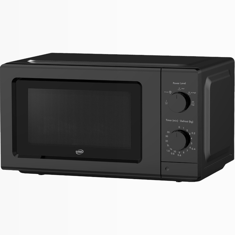 Microonde 20L | design compatto ottimizzato | stessa capacità interna | 5 livelli di potenza | scongelamento tempo/peso | controlli meccanici
