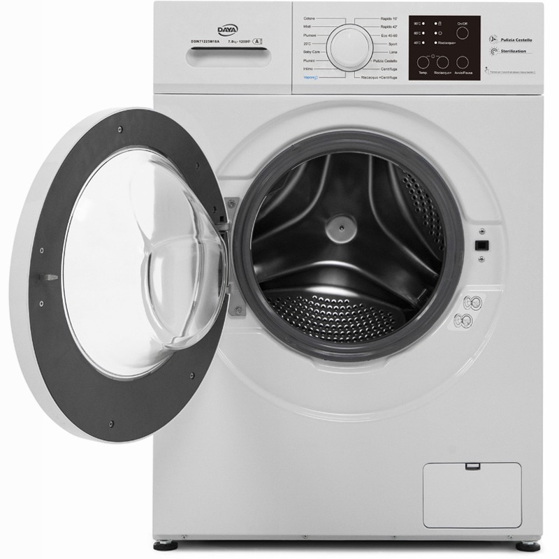Lavatrice Slim 44 cm | Classe A | 7 Kg | 1200 Giri | Inverter BLDC | Vapore | Weight Sensing 1200rpm 7kg