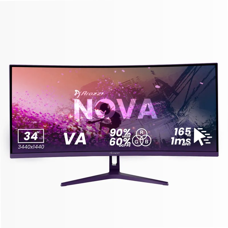 Nova 34“ Curved VA 165Hz - Gaming Monitor - Viola 3440 x 1440
