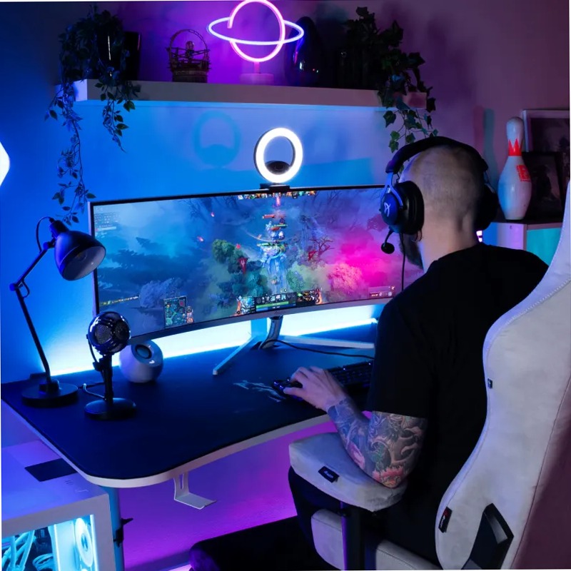 Nova 49“ Curvato VA 165Hz - Monitor di gioco ultrawide - Bianco