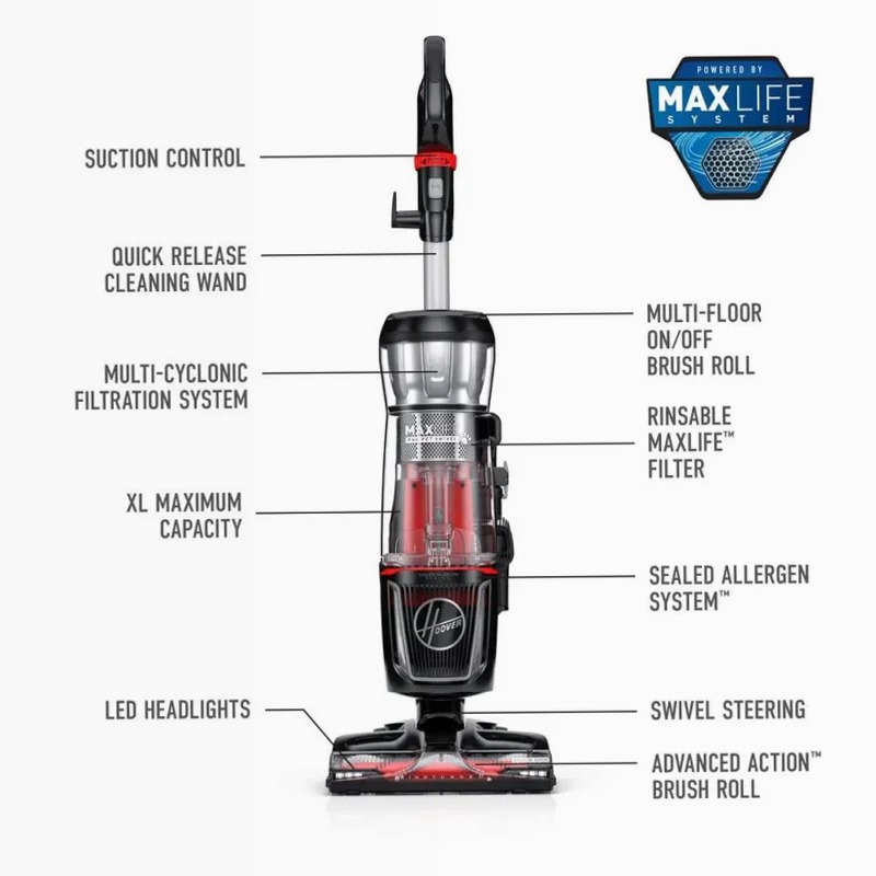 Hoover® MAXLife Pro Pet Swivel Upright Vacuum 1.5lt Nero