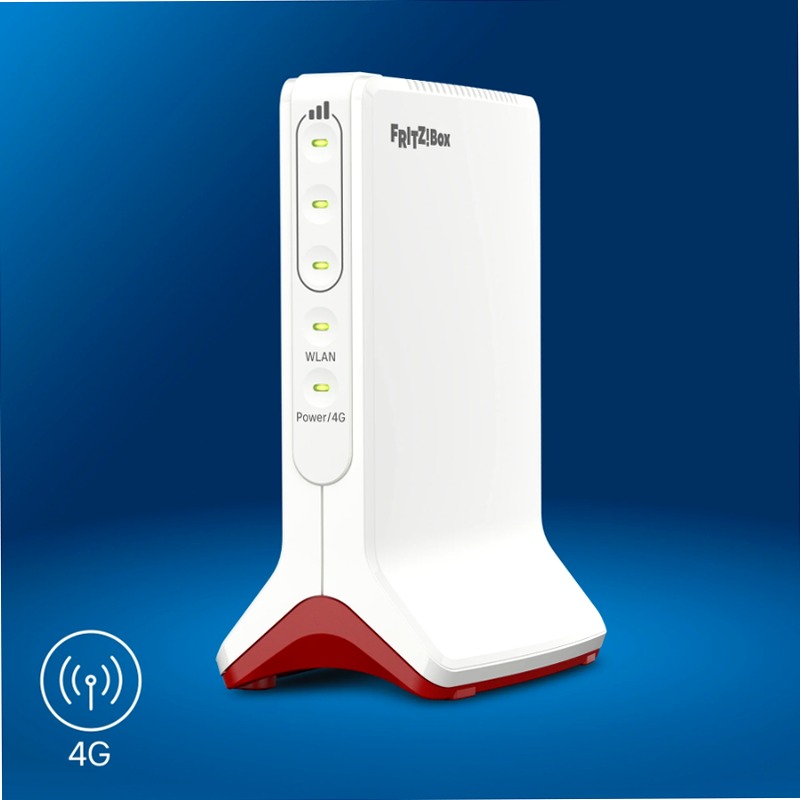 FRITZ!Box 6825 4G - Connessione Internet Mobile Veloce e Flessibile 4 300Mbps LTE FDD banda 1 (2,1 GHz), banda 3 (1,8 GHz), banda 5 (850 MHz), banda 7 (2,6 GHz), banda 8 (900 MHz), banda 20 (800 MHz), banda 28 (700 MHz), banda 32 (1,5 GHz)/LTE TDD banda 38 (2,6 GHz), banda 40 (2,3 GHz), banda 41 (2,5 GHz) 4G (LTE), 3G (UMTS)