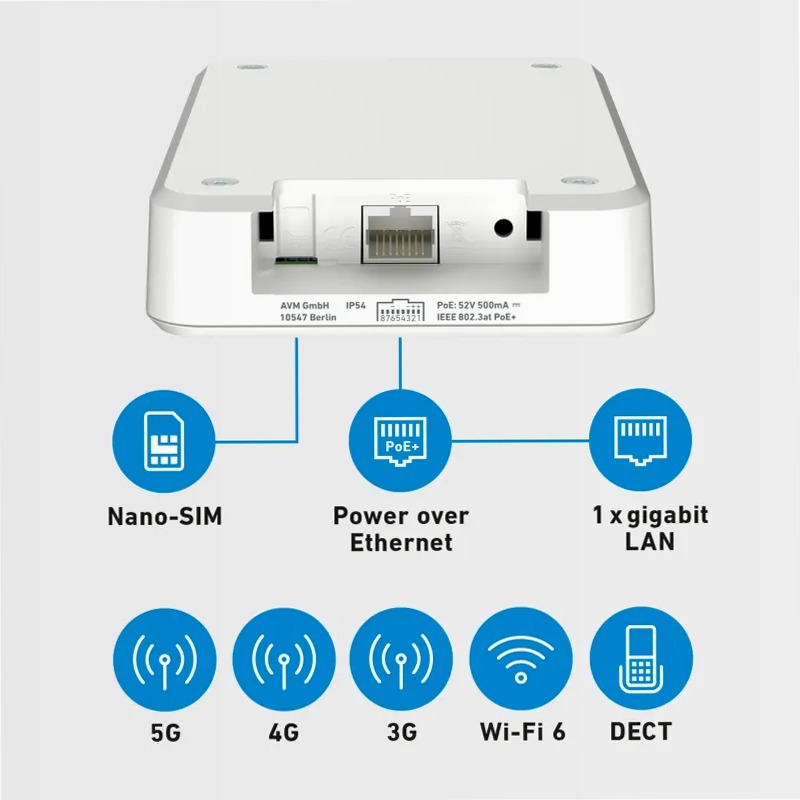 FRITZ!Box 6860 5G 5 5G, 4G (LTE), 3G (UMTS)