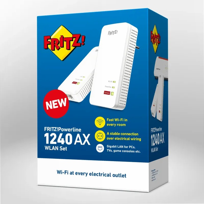 FRITZ!Powerline 1240 AX WLAN Set 2 Presa elettrica 1.200 Mbit/s Wi-Fi 6