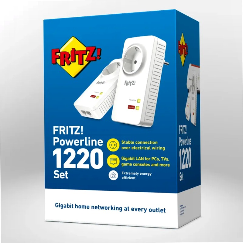 FRITZ!Powerline 1220 Set 2 Presa integrata 1200 Presa integrata