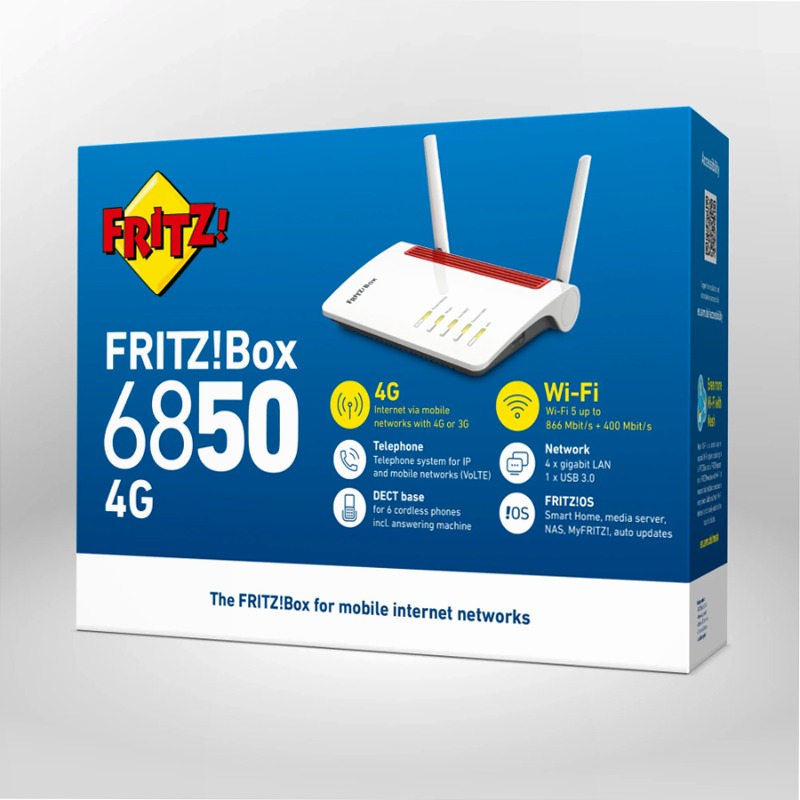 FRITZ!Box 6850 4G - Router LTE per Internet Mobile 4 4G (LTE)