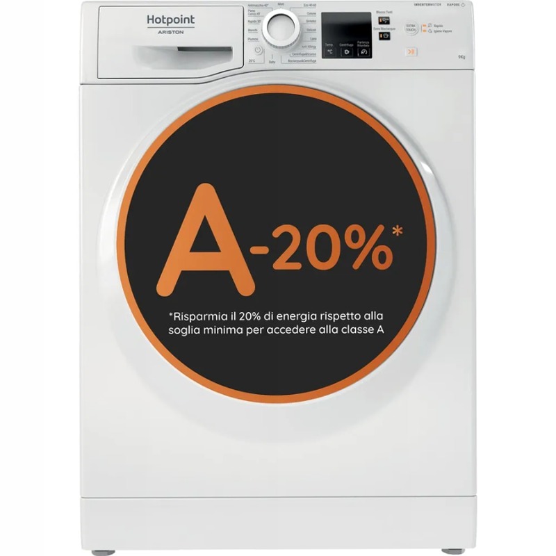 Lavatrice a libera installazione a carica frontale Hotpoint Ariston: 9,0 kg, - NFR89W IT