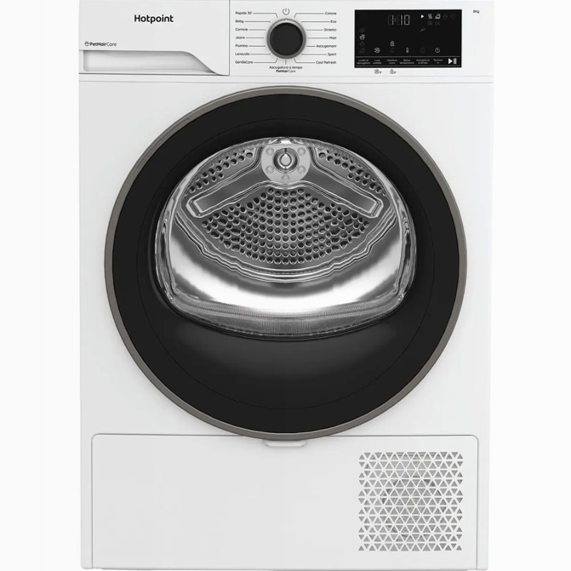 Asciugatrice slim a pompa di calore Délica, Hotpoint Ariston, 8 kg - HPT 83D BS IT 8kg