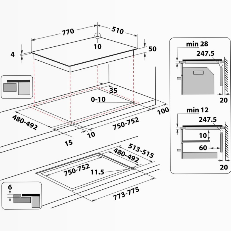 Piano Cottura Induzione Hotpoint Ariston HS 1677C NE Nero A 4