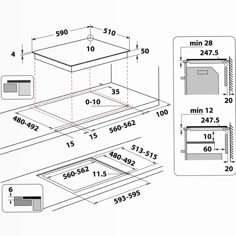 Piano Cottura Induzione Hotpoint Ariston HB 4860B NE Nero A 4